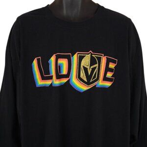 Vegas Golden Knights Pride T Shirt Mens Size 3XL Black NHL Hockey LGBTQ+
